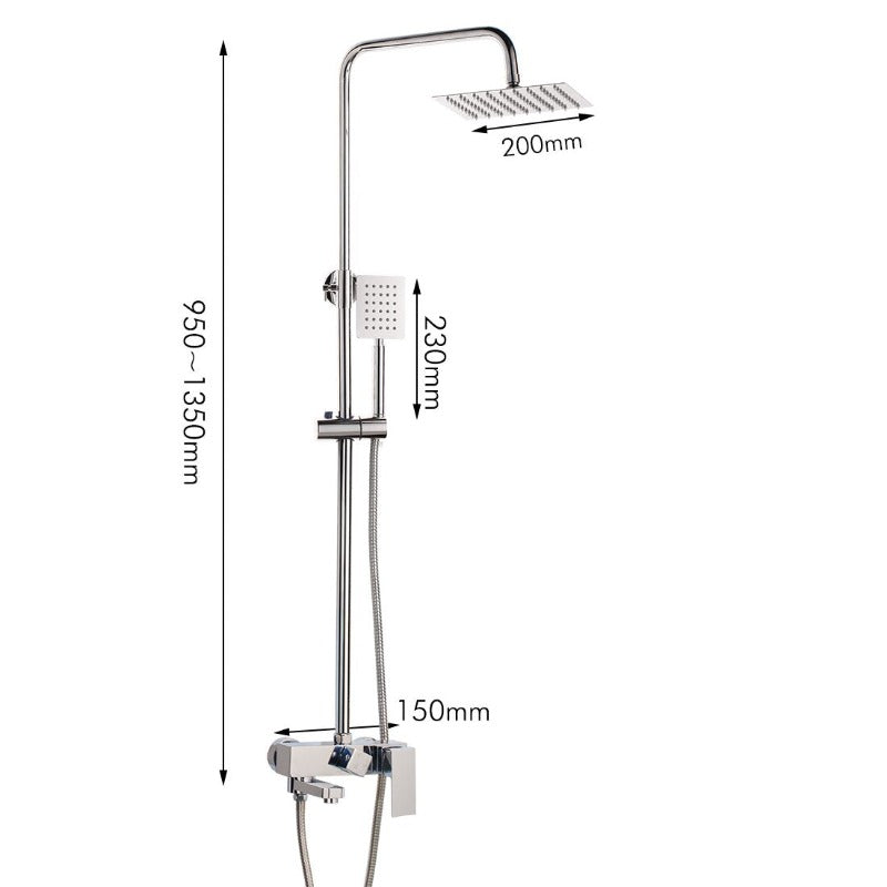 Bathroom Multi Spray LED Shower Faucet Set - Chrome Finish | Wall Mounted