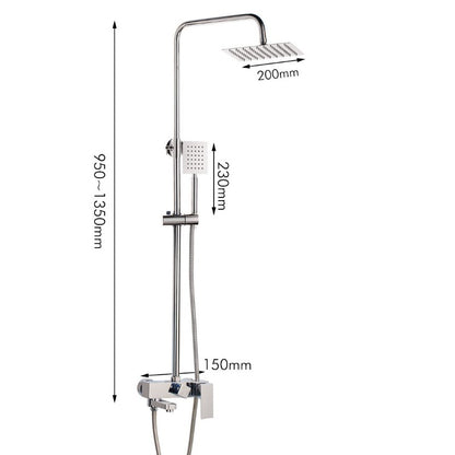 Bathroom Multi Spray LED Shower Faucet Set - Chrome Finish | Wall Mounted