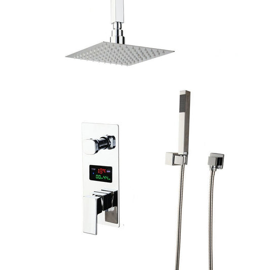 Ceiling Mount Digital Display Rainfall Shower Hand Shower Set