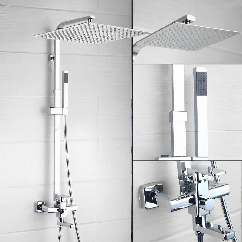 Chrome Brass Bathroom Head Wall Mounted Shower Set