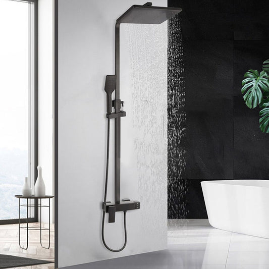 Wall Mounted Matte Black Rainfall Shower Set