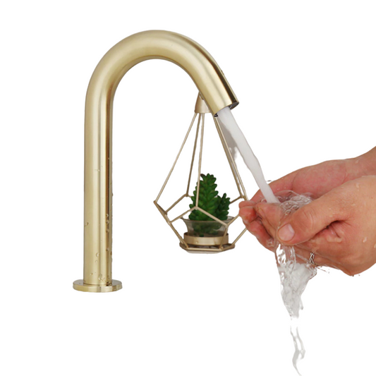 Automatic Brushed Gold Basin Touch Sensor Faucet