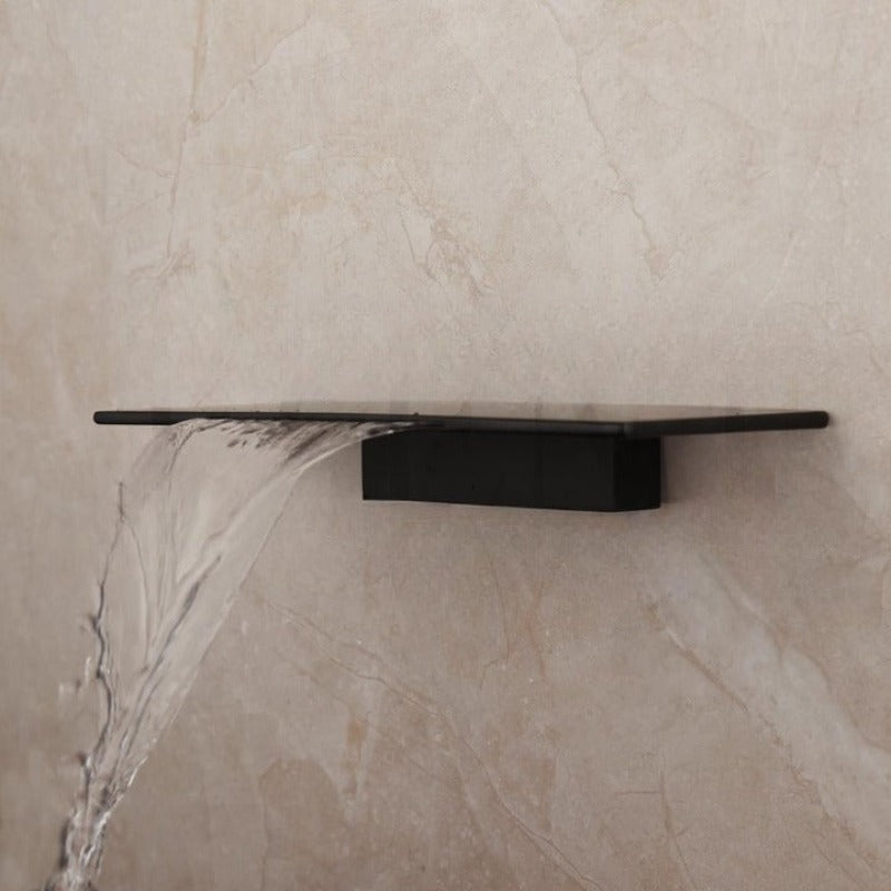 Matte Black Waterfall Bathtub Spout Faucet Mixer Tap