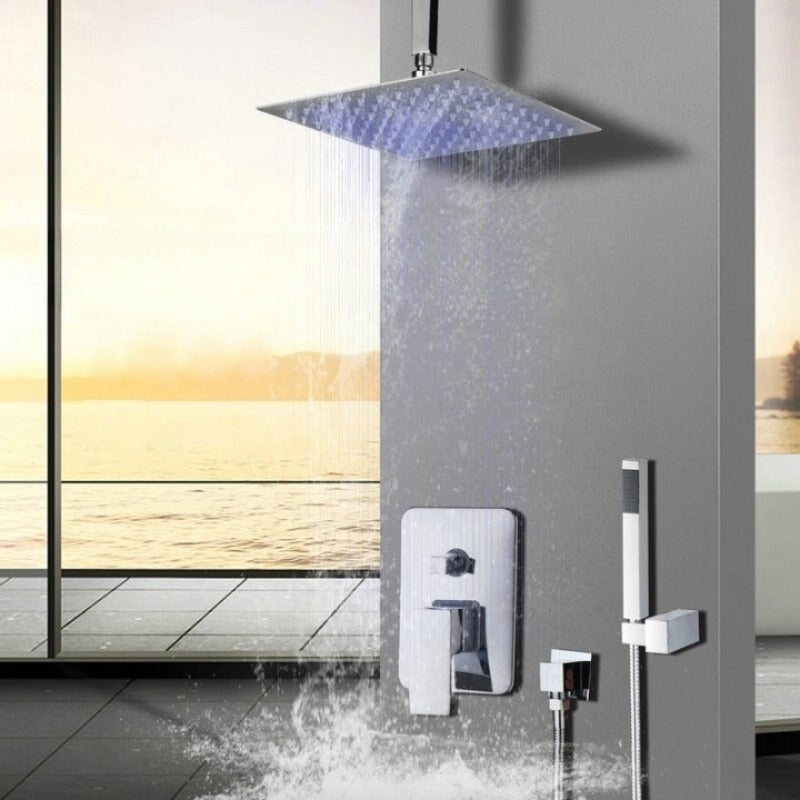 Stainless Steel LED Rainfall Bathroom Shower Set