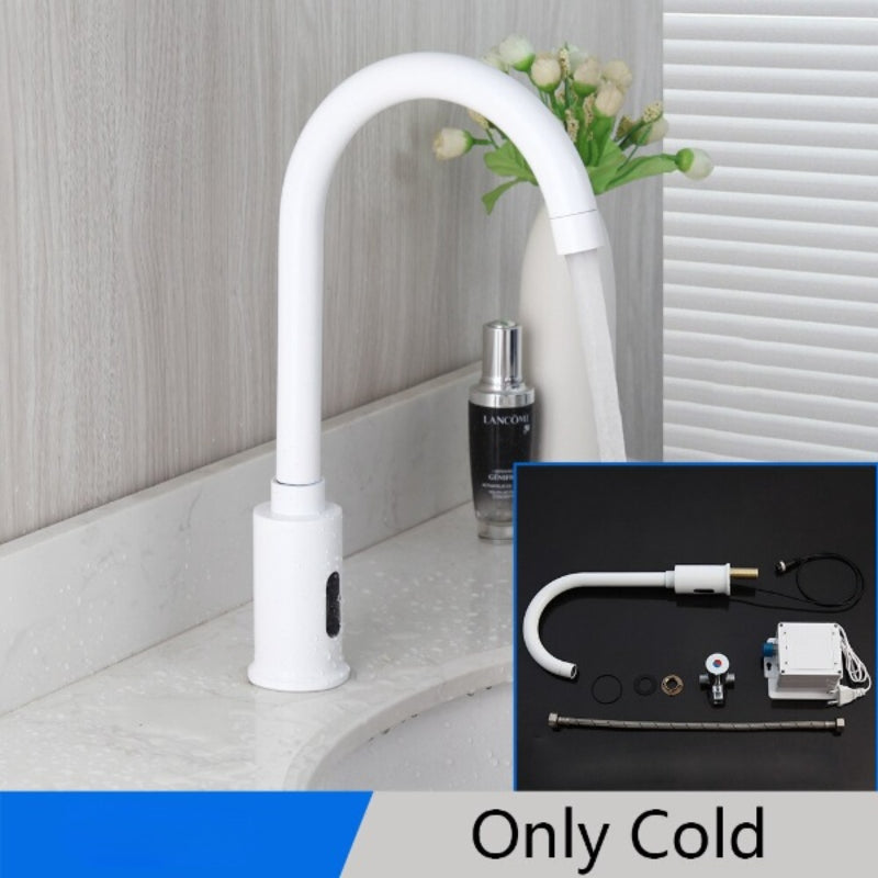 White Automatic Touch Sensor Faucet Tap