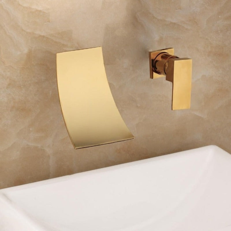 Wall Mounted Waterfall Basin Sink Faucet Mixer Taps