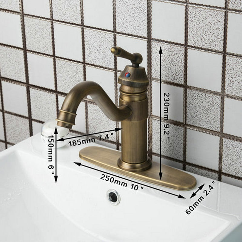 Antique Brass Bathroom Basin Swivel Faucet