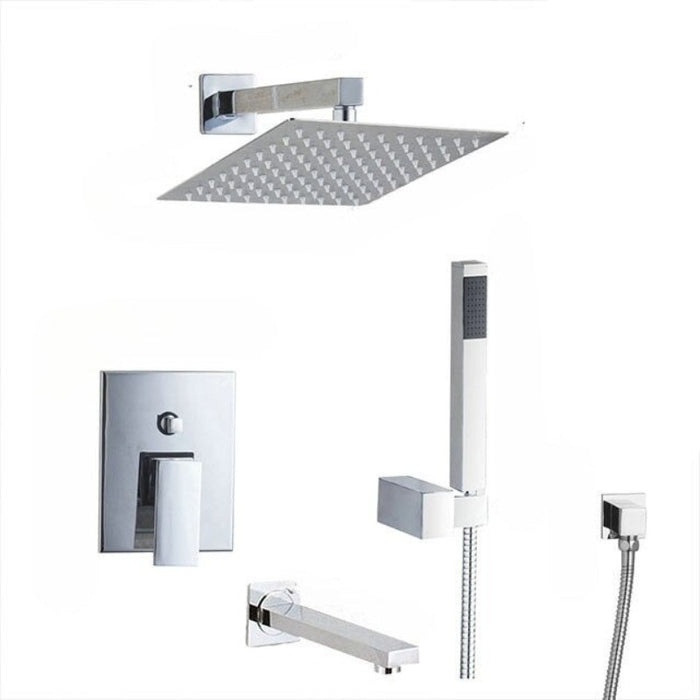 Bathroom Wall Mounted LED Shower Mixer Faucet Set