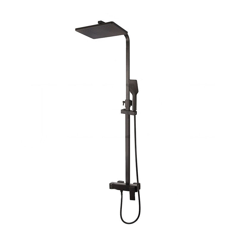 Wall Mounted Matte Black Rainfall Shower Set