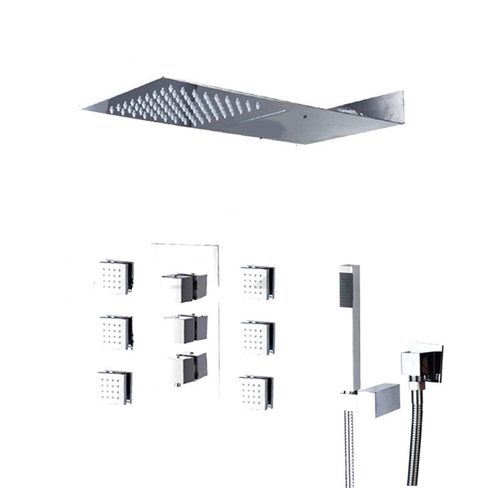 Wall Mounted 2 Functions Jets Shower Faucet Hand Shower Set