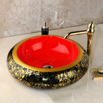 Luxury Painted Golden Basin Faucet Set