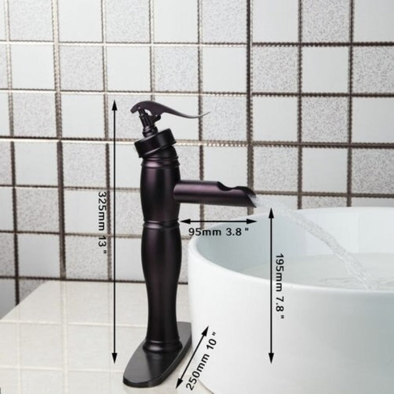 Black Painting Waterfall Bathroom Faucet Mixer Tap