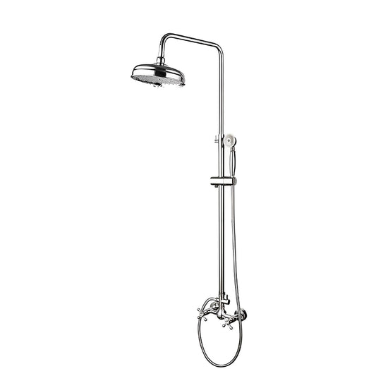 Chrome Silver-Plated Bathroom Shower Set With Hand Shower