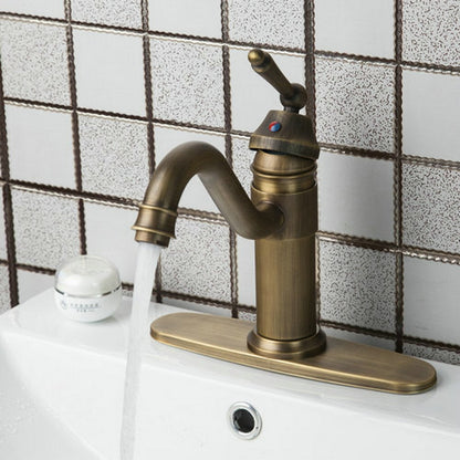 Antique Brass Bathroom Basin Swivel Faucet