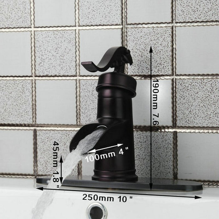 Black Painting Waterfall Bathroom Faucet Mixer Tap