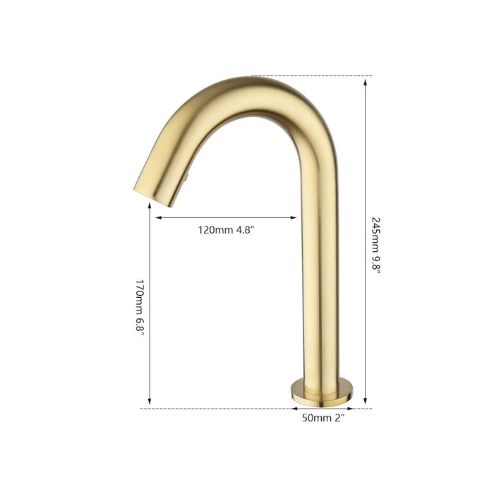 Automatic Brushed Gold Basin Touch Sensor Faucet