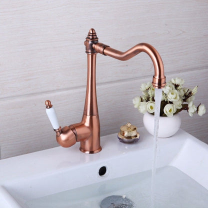 Antique Copper Swivel Kitchen Sink Basin Mixer Tap