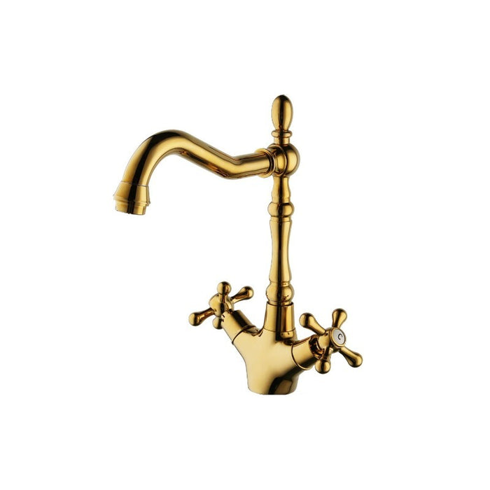 Antique Brass 360 Degrees Swivel Mixer Taps With Dual Handles