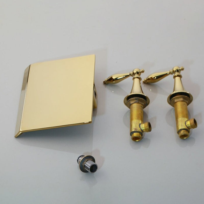 Golden Plated Bathtub Sink Faucet Mixer Tap