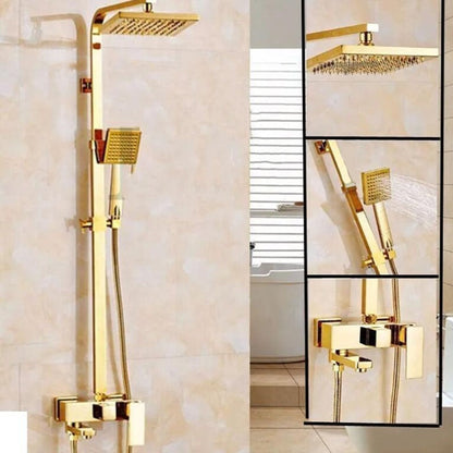 Bathroom Multi Spray LED Shower Faucet Set - Chrome Finish | Wall Mounted