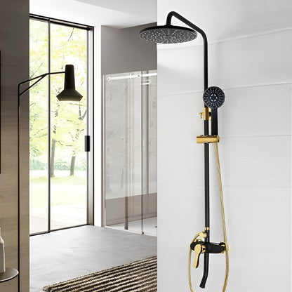 Gold-Plated Rain Mixer Shower Combo Set