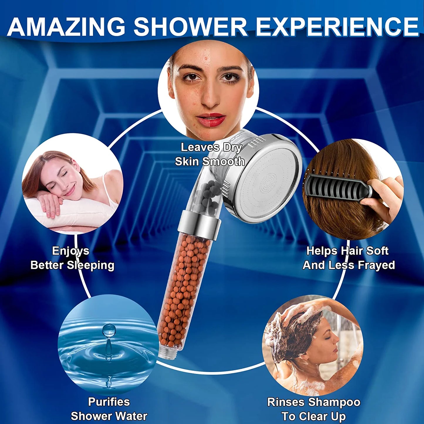 High Pressure Ionic Negative Ion Filtration Shower Head