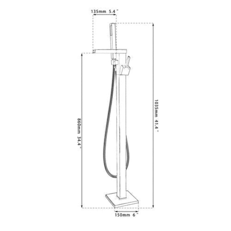 Bathtub Faucet Torneira Bathroom Single Handle Sink Floor Mounted Shower Set