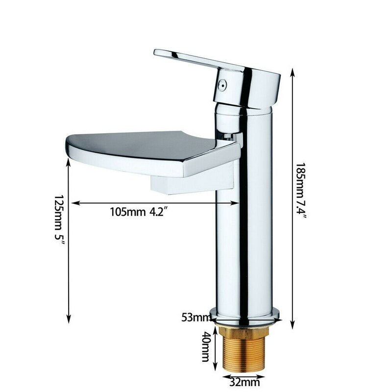 Chrome Waterfall Spout Bathroom Basin Faucet