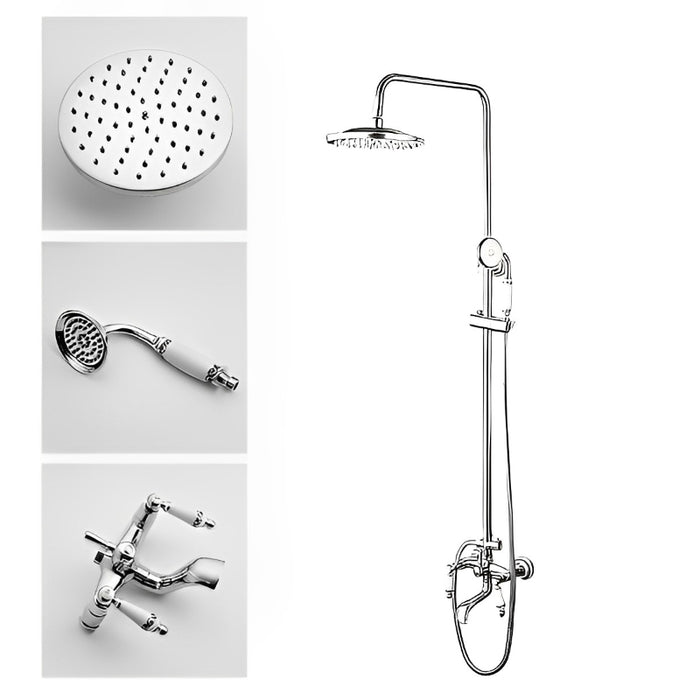 Chrome Silver-Plated Bathroom Shower Set With Hand Shower