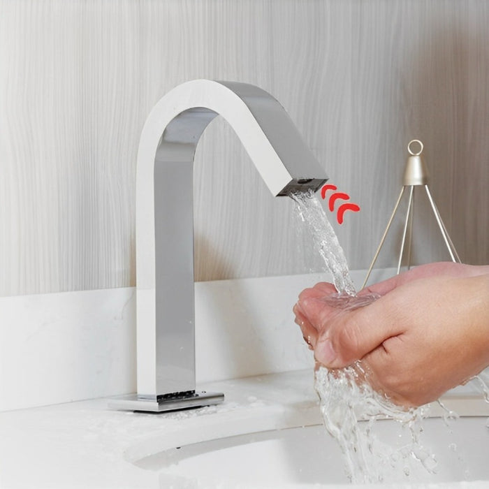 Chrome Polish Bathroom Automatic Touch Free Sensor Faucet
