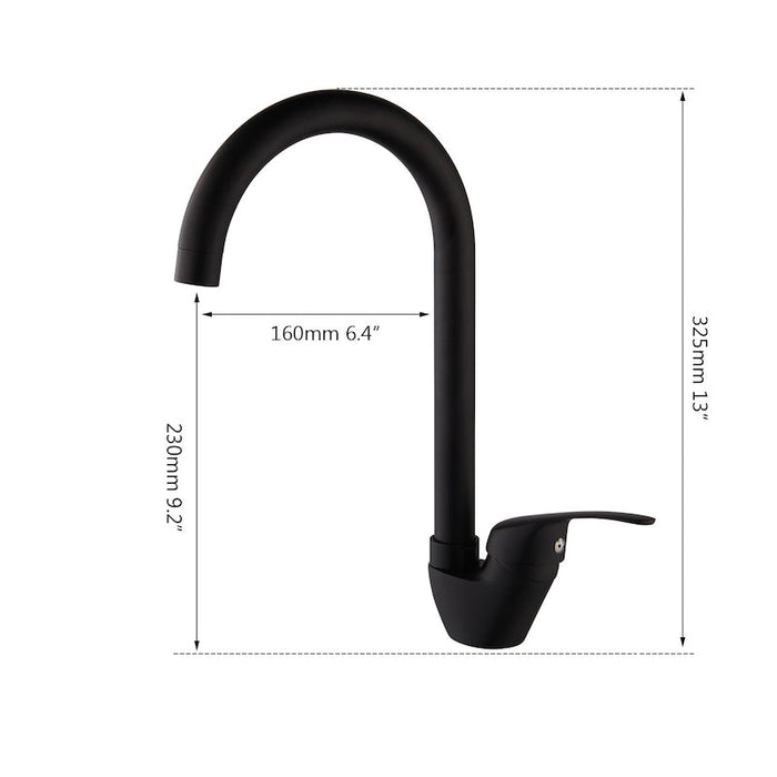 Black Painted Hot & Cold Water Mixer Kitchen Faucet