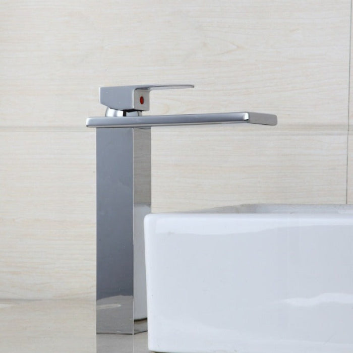 Solid Brass Waterfall Chrome Finish Bathroom Basin Mixer Tap