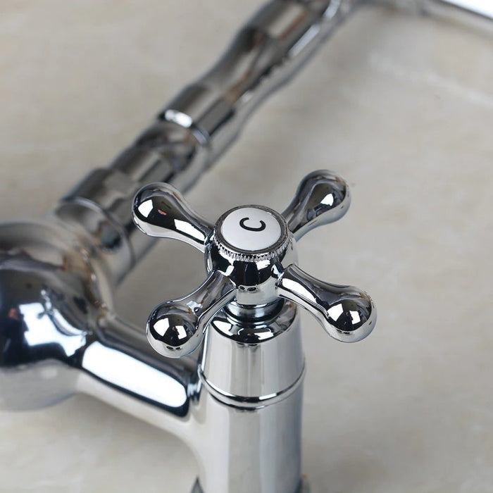 360 Swivel Wall Mounted Chrome Rotated Mixer Tap