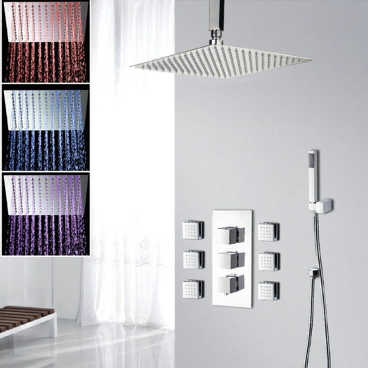 Ceiling Mounted Message Jets Shower Set With LED Light