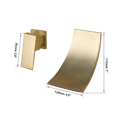 Brushed Golden Waterfall Bathroom Bathtub Faucet Mixer Tap