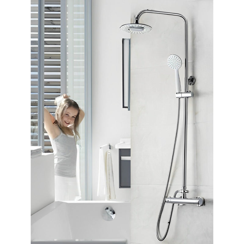 Stainless Steel Rain Shower Wall Mounted Faucets Set