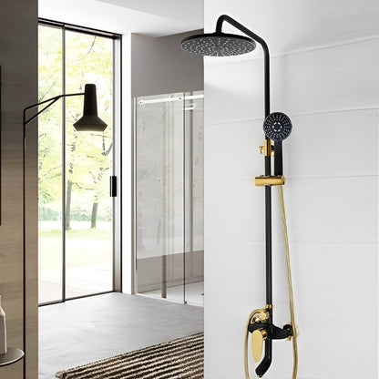 Gold-Plated Rain Mixer Shower Combo Set