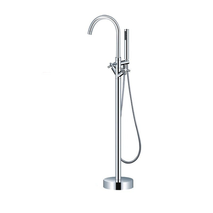 Floor Mounted Brass Bathroom Shower Faucets Set