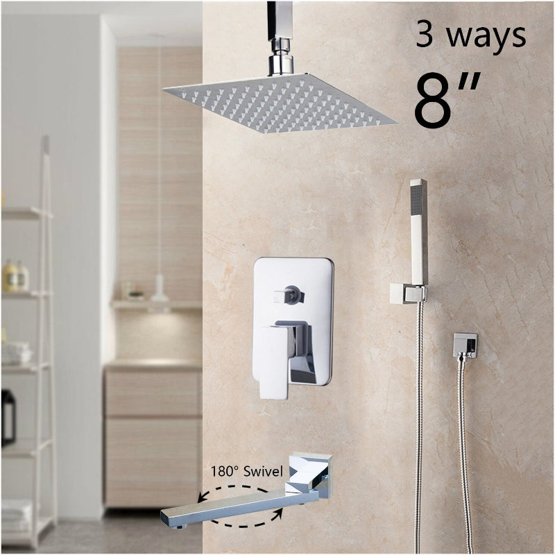 Ceiling Mounted Bathroom Rainfall Shower Set