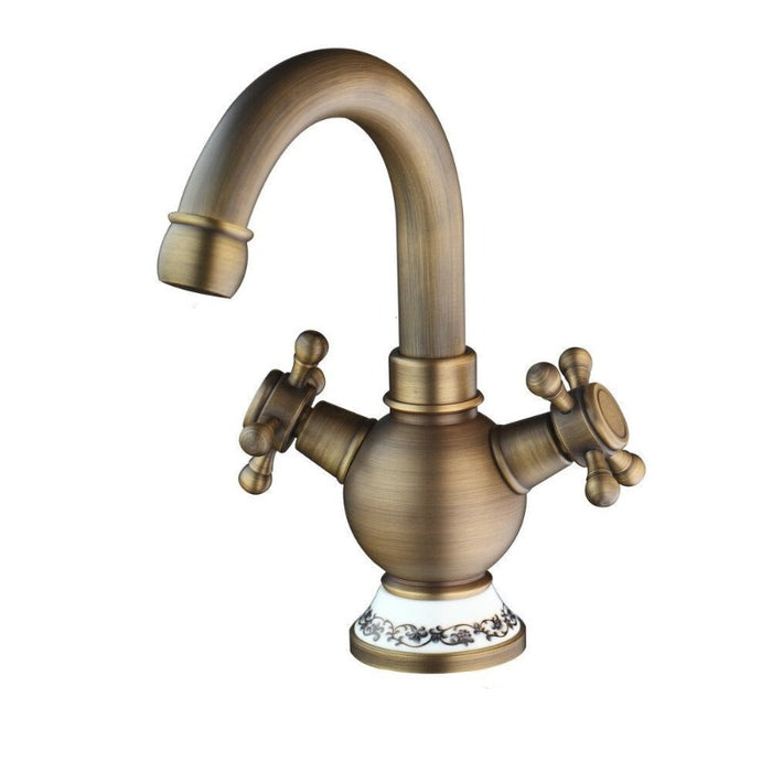Antique Brass Counter Top Bathroom Faucet Wash Basin Tap