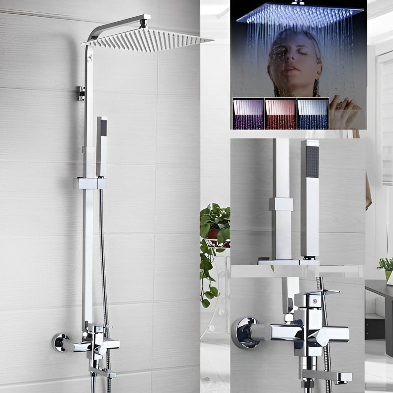 Chrome Brass Bathroom Head Wall Mounted Shower Set