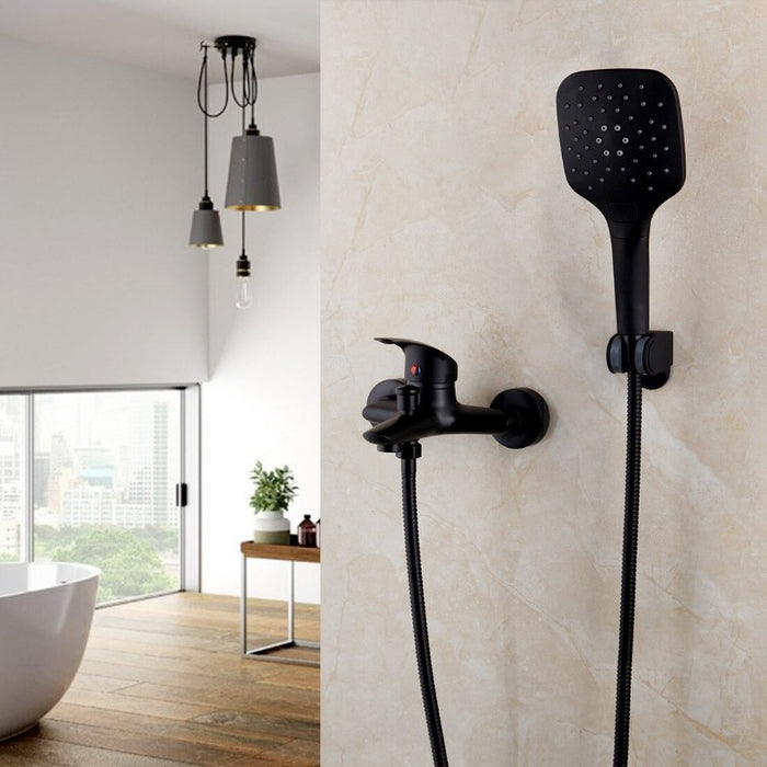 Simple Design Black Bathtub Shower Faucet Set