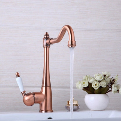 Antique Copper Swivel Kitchen Sink Basin Mixer Tap