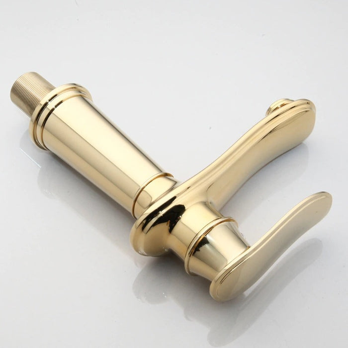 Rose Golden Bathroom Basin Solid Brass Faucet Spout Tap
