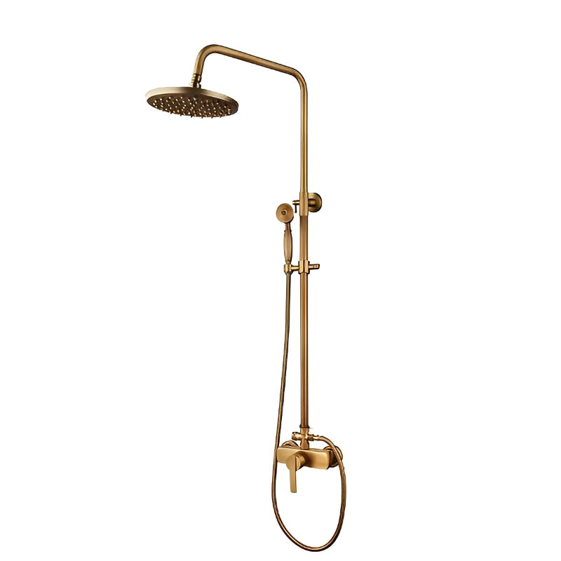 Antique Brass Flexible Retro Vintage Brass Wall Mount Shower Head