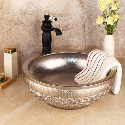 Hand Painting Lavatory Bathroom Basin Sink Set