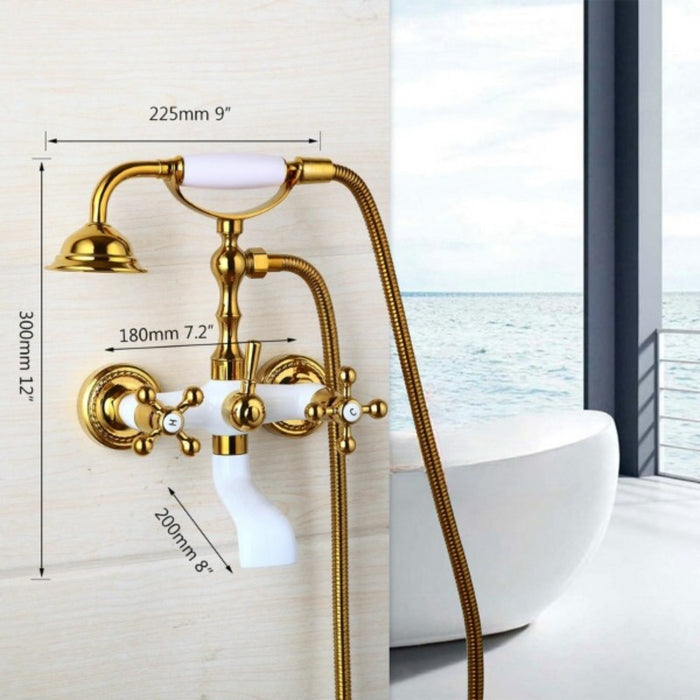 Telephone Shape Wall Mounted Hand Shower Mixer Faucet Tap Set
