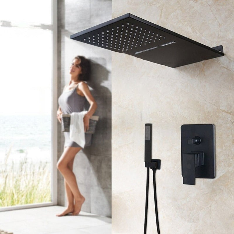 Luxury Waterfall Bathroom Shower Head and Set - Golden Plated | Contemporary Style