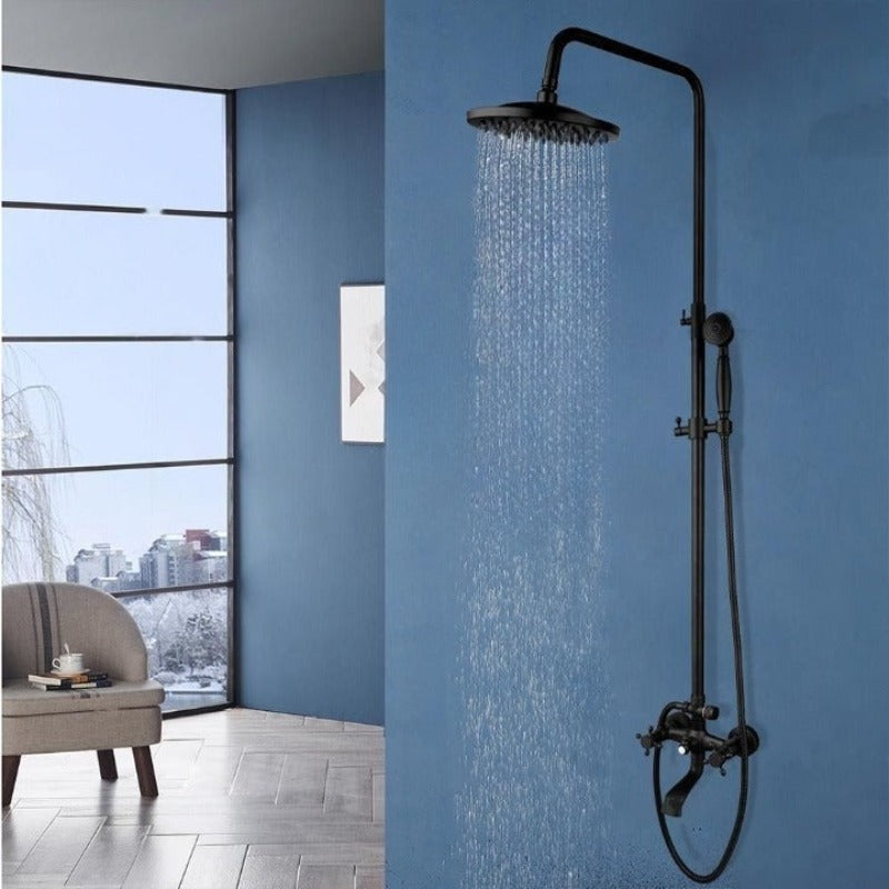Bathroom Bathtub Wall Mount Dual Handles Shower Set