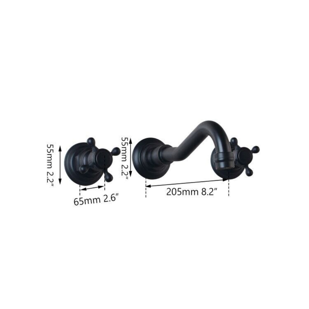 2 Handles Wall Mounted Mixer Tap